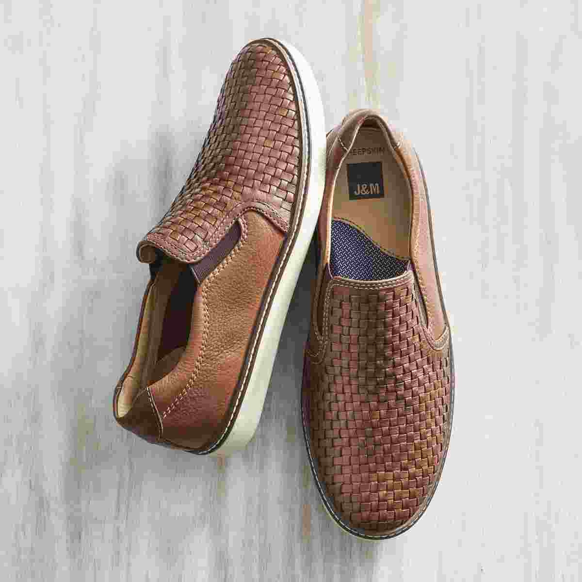 Johnston & Murphy McGuffey Woven Men's Slip-On in Tan