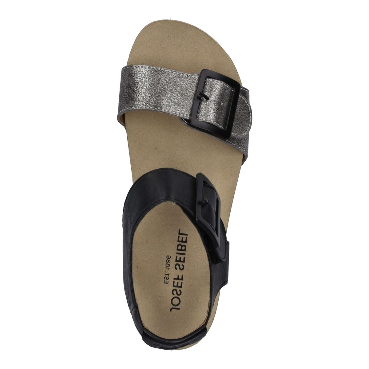 Josef Seibel Quinn 02 Women's Adjustable Wedge Sandal in Basalt Kombi
