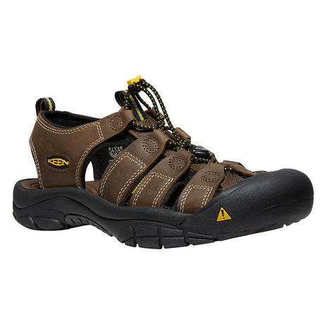 Keen Newport Mens Waterproof Hiking Leather Sandal in Bison at Walking On a Cloud