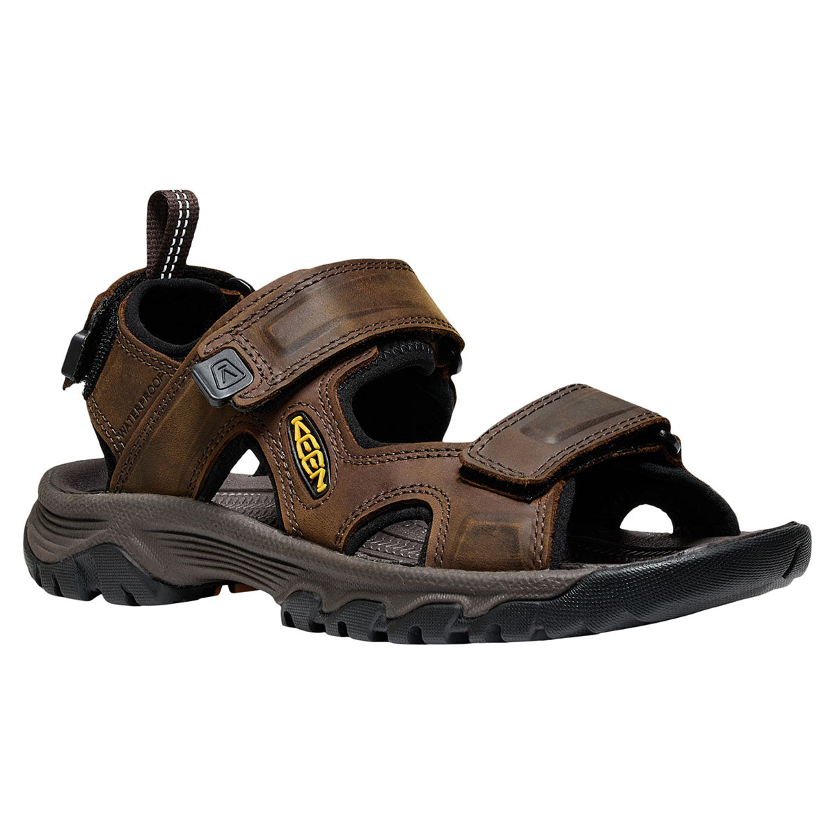 Keen Men's Targhee III Leather Sandal in Bison at Walking On a Cloud