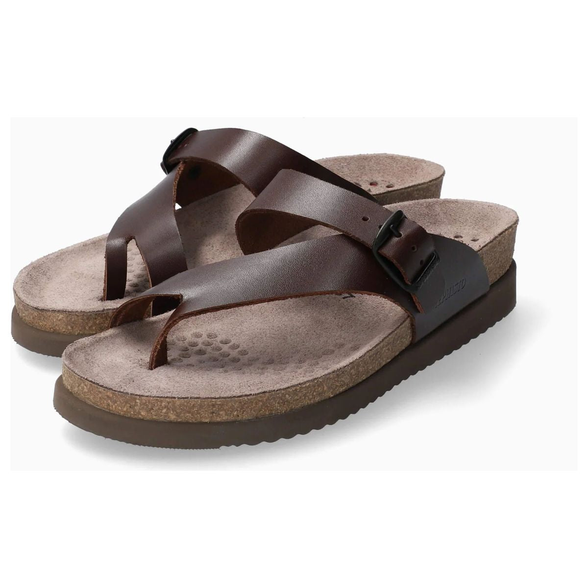 Mephisto Helen Toe Thong Sandals in Chestnut