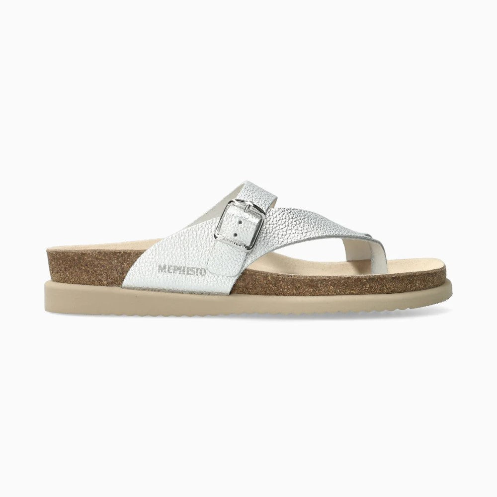 Mephisto Helen Women's Toe Thong Sandals in Silver