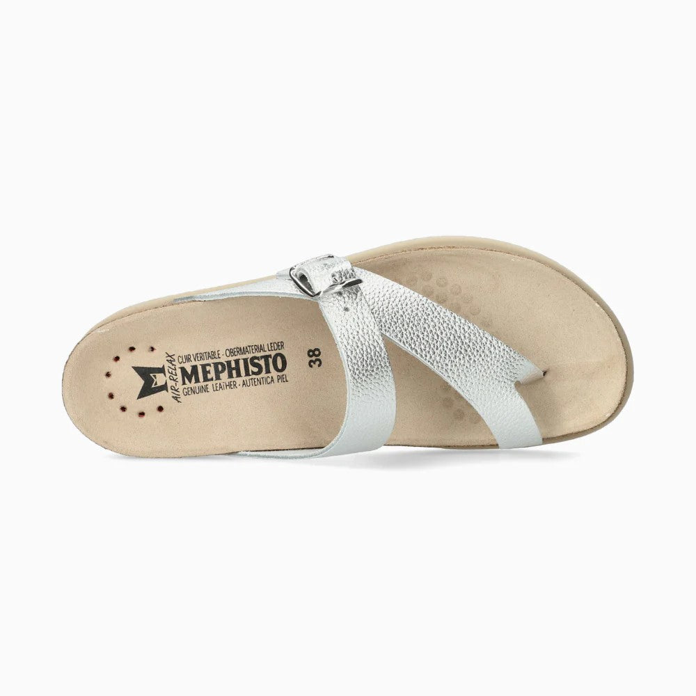 Mephisto Helen Women's Toe Thong Sandals in Silver