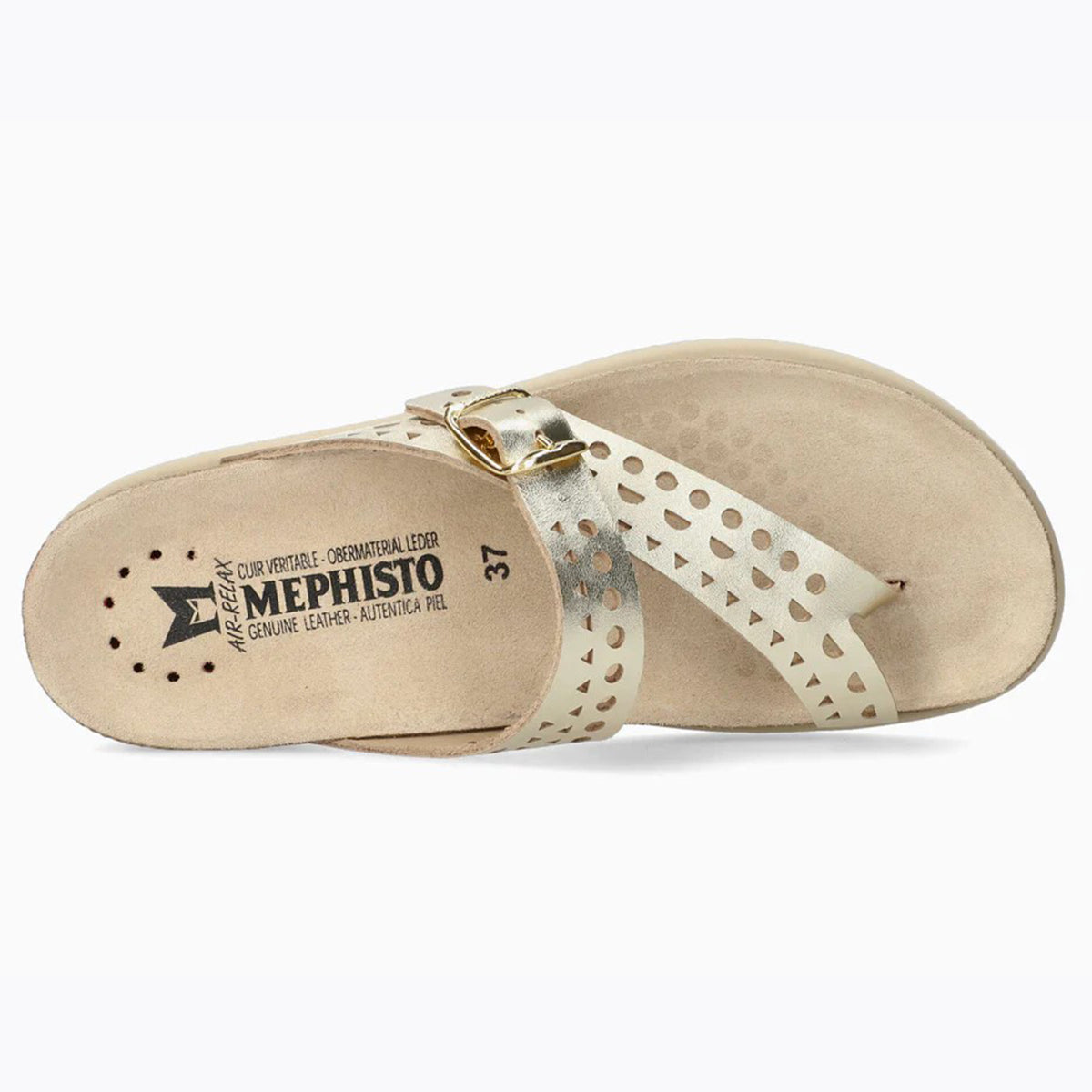 Mephisto Helen Women's Toe Thong Sandals Perf in Gold