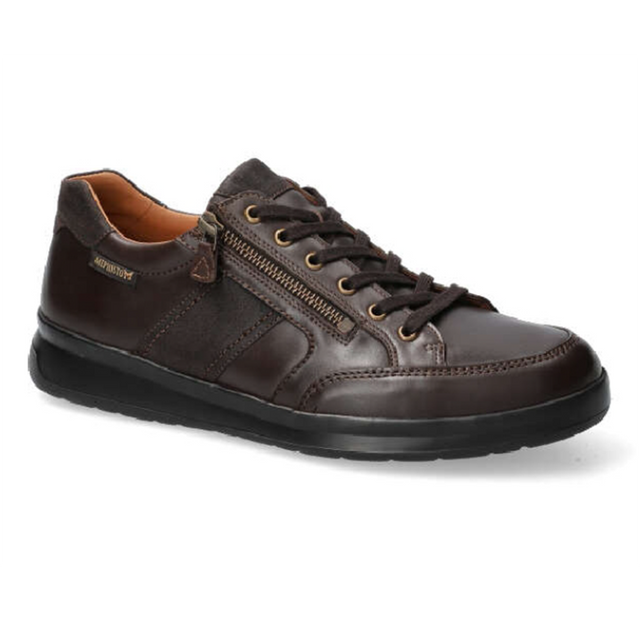 Mephisto Lisandro W. Men's Leather Sneaker in Chestnut - Comfortable, All-day wear, soft footbed, leather, classic look, walking shoe, easy on and off, walking shoe, Mephisto Lisandro W, Mephisto 6151, men’s leather sneakers, chestnut, brown Mephisto sneakers, SOFT-AIR sneakers, men’s comfort shoes, zip lace sneakers. - style 6151