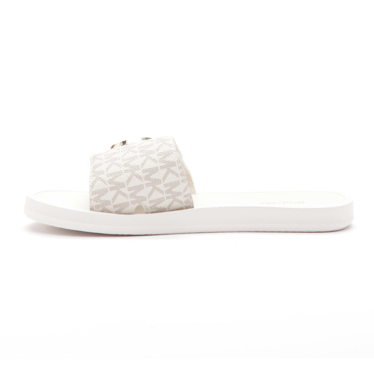 Michael Kors Charm Slide Sandal with iconic MK pattern