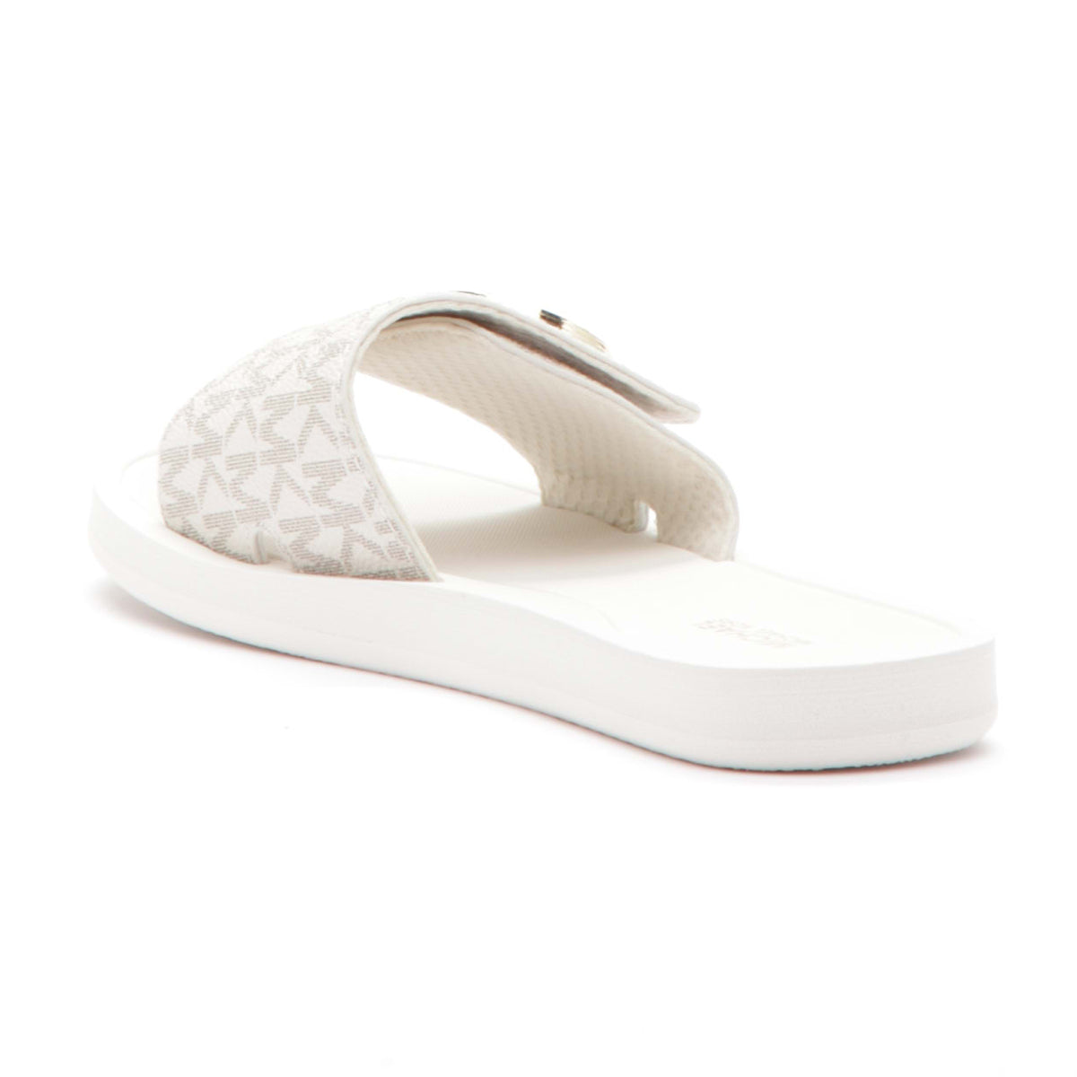 Michael Kors Charm Slide Sandal with iconic MK pattern