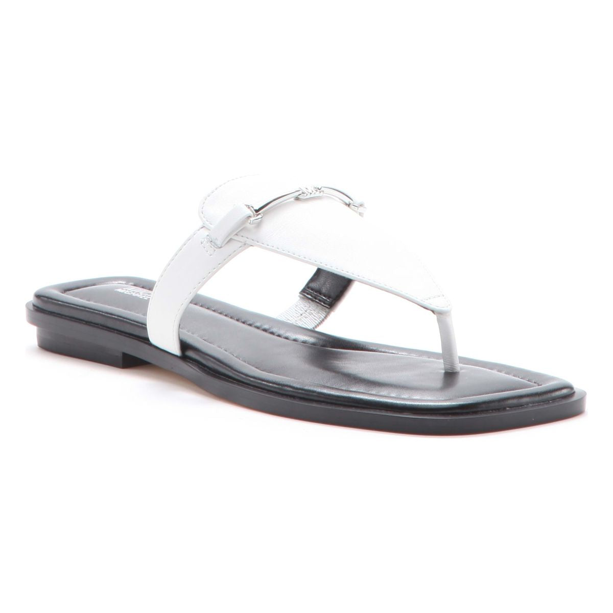 Michael Kors Lena Leather T-Strap Sandal in White