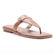 Michael Kors Lena Leather T-Strap Sandal in Brown Style 40R5LEFS2b