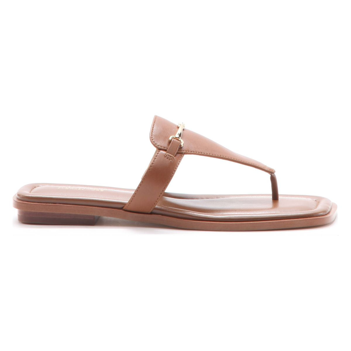 Michael Kors Lena Leather T-Strap Sandal in Brown