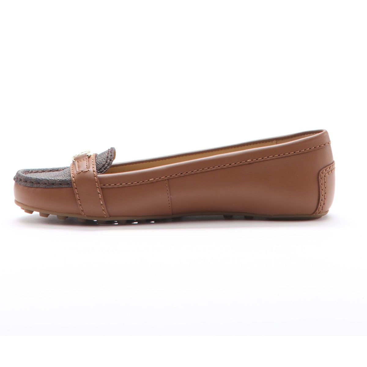 Michael Kors Mandy Leather Moccasin in Brown Luggage