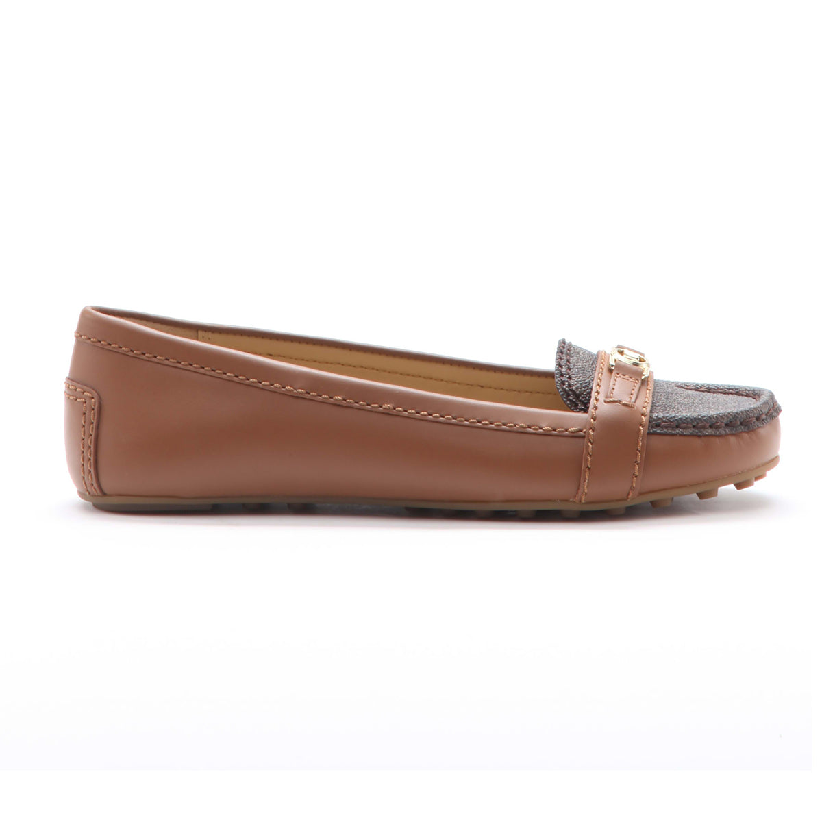 Michael Kors Mandy Leather Moccasin in Brown Luggage