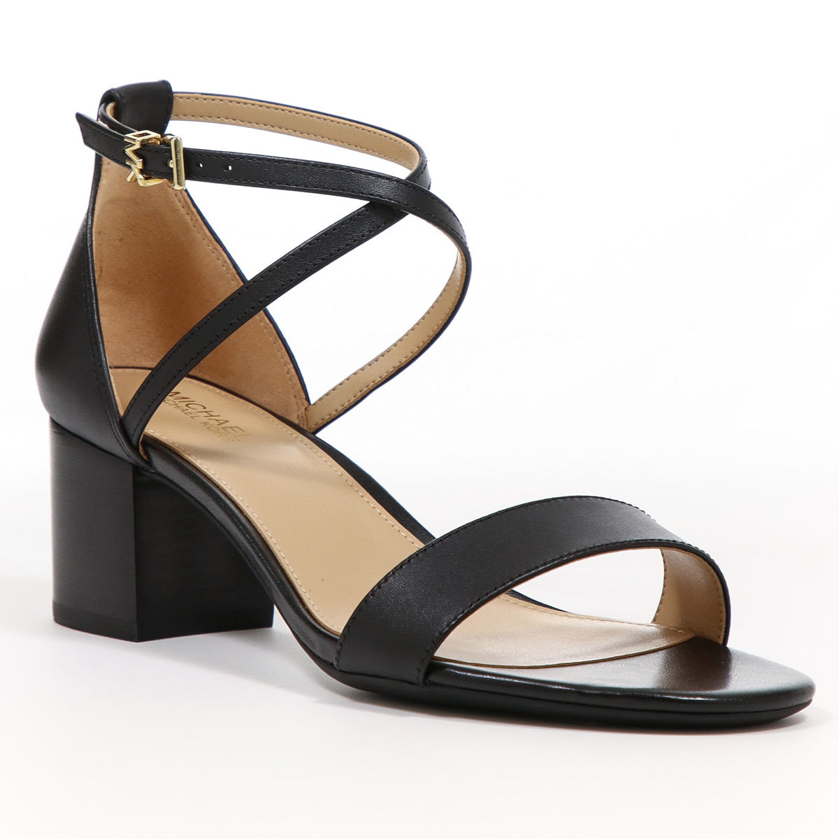 Michael Kors Serena Flex Chunky Heeled Sandal. Comfortable Summer Dress Sandal for Weddings and evenings out.