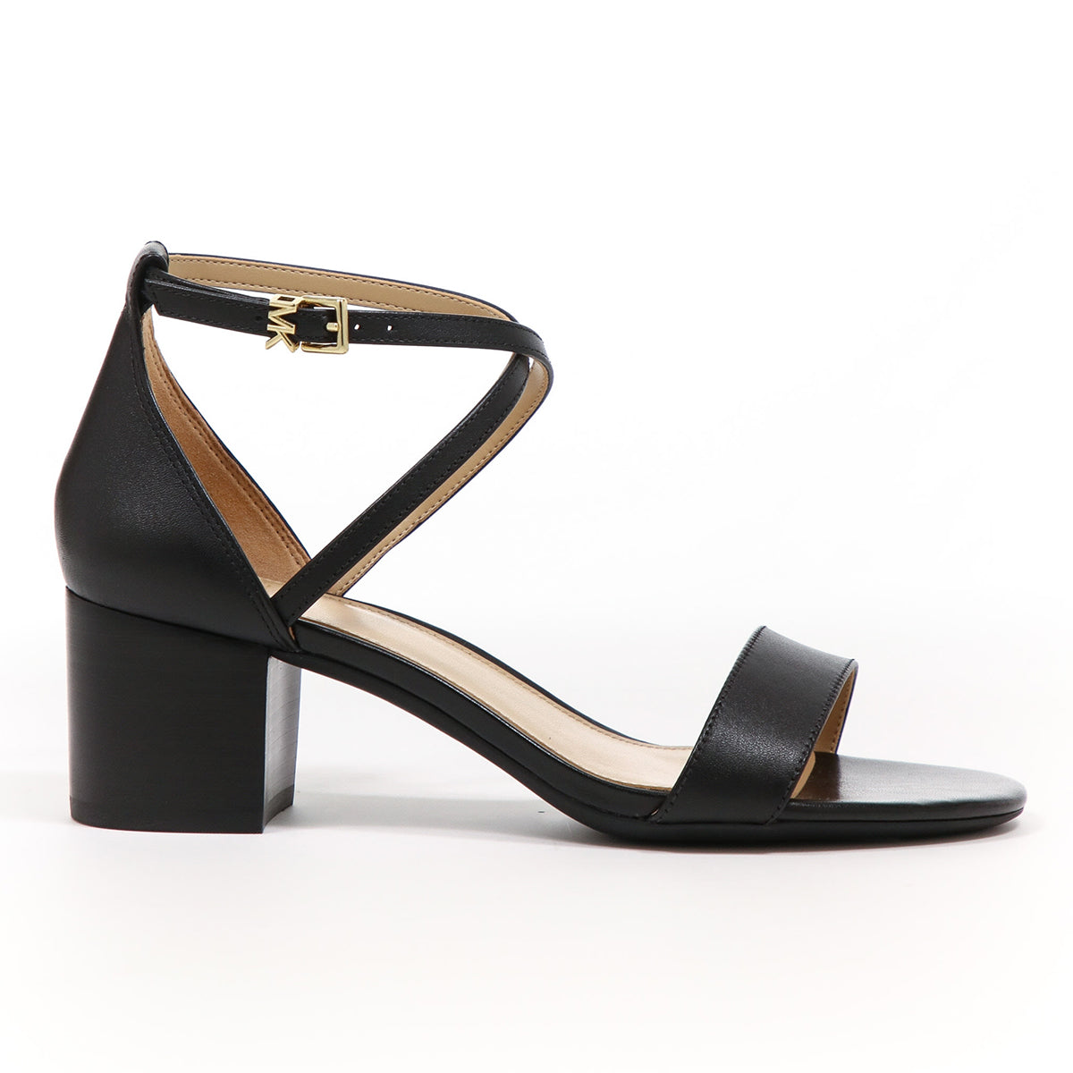 Michael Kors Serena Flex Leather Heeled Sandal in Black