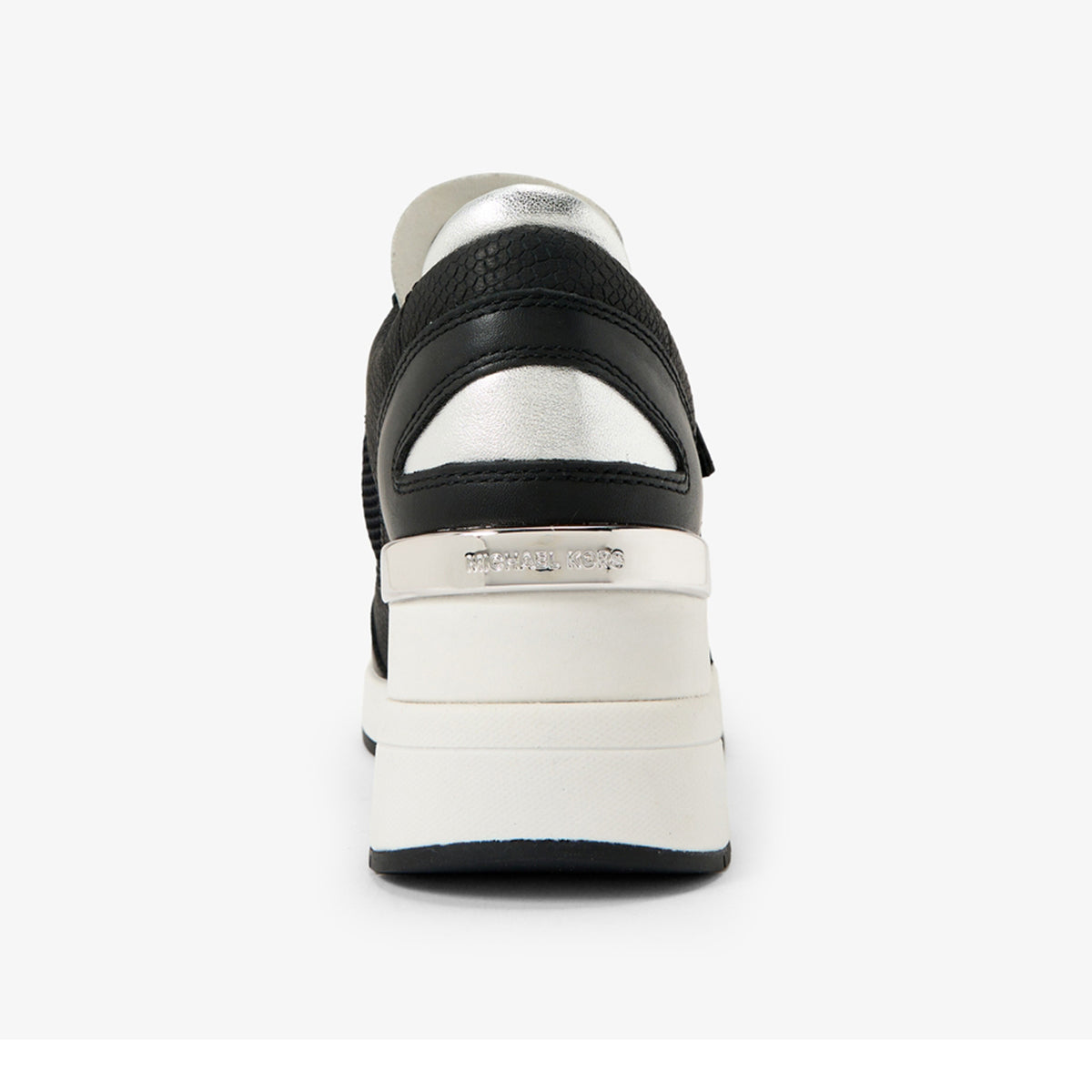 Michael Kors Darby Wedge Sneaker in Black with Silver Accents