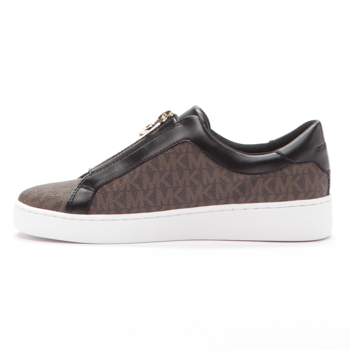 Michael Kors Keaton Zip Sneaker in Brown Luggage MK Print