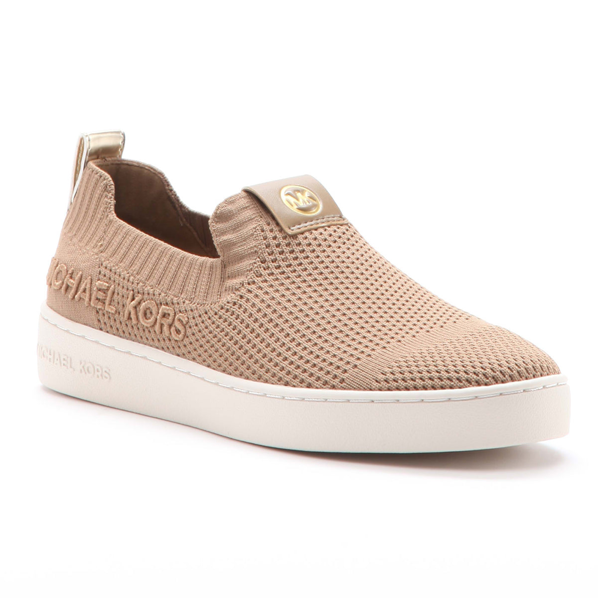 Michael Kors Juno Slip on Knit Shoe in Husk for women.  MK style #43R5JUFPAD