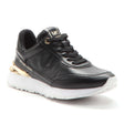 Michael Kors Nova Trainer Black Lace for Women. On trend with gold accents.