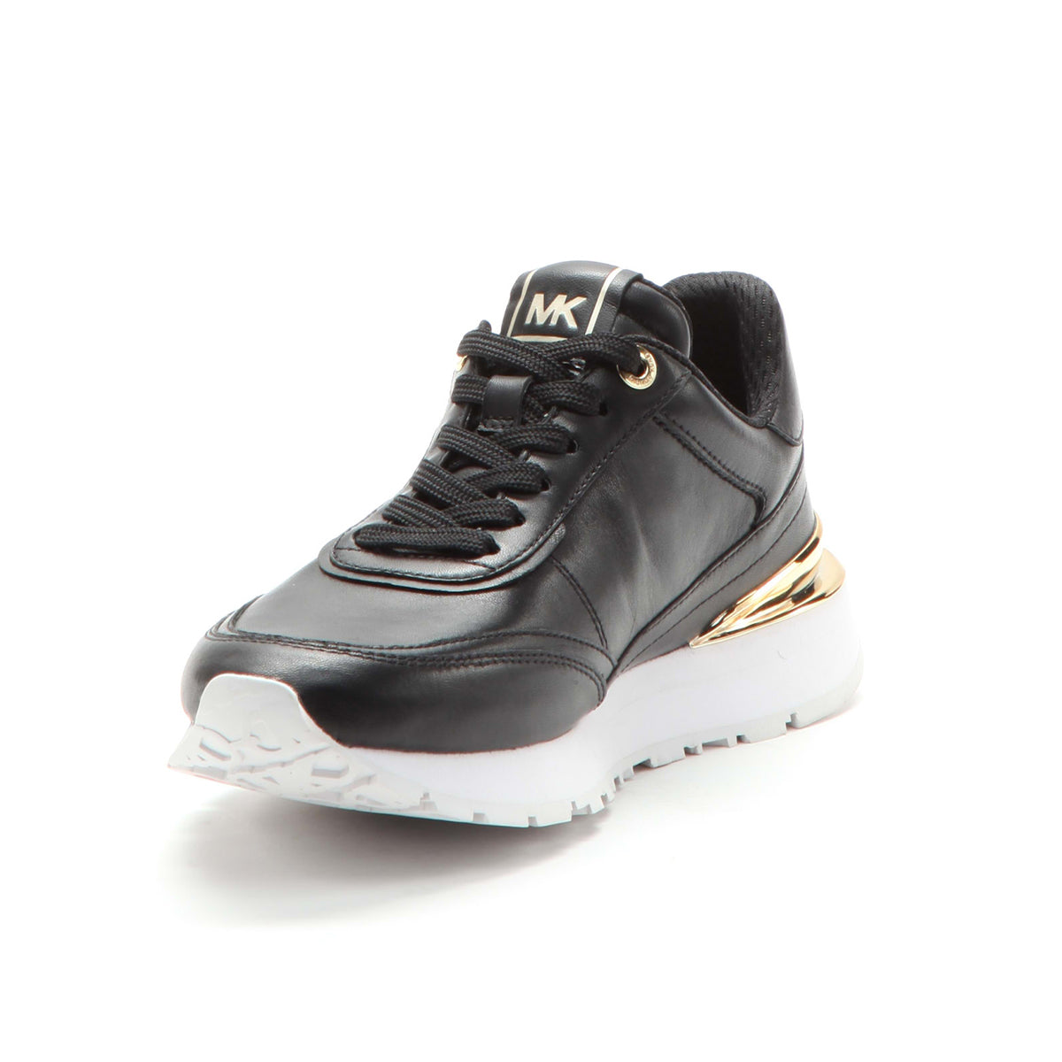 Michael Kors Nova Lace Trainer in Black with Gold Accents