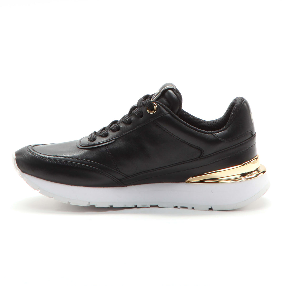 Michael Kors Nova Lace Trainer in Black with Gold Accents