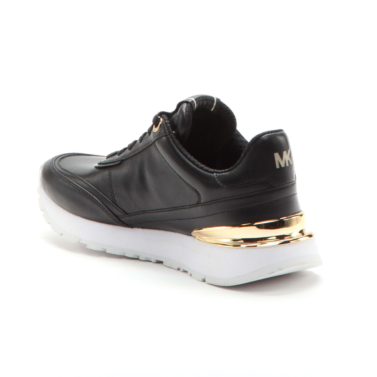 Michael Kors Nova Lace Trainer in Black with Gold Accents
