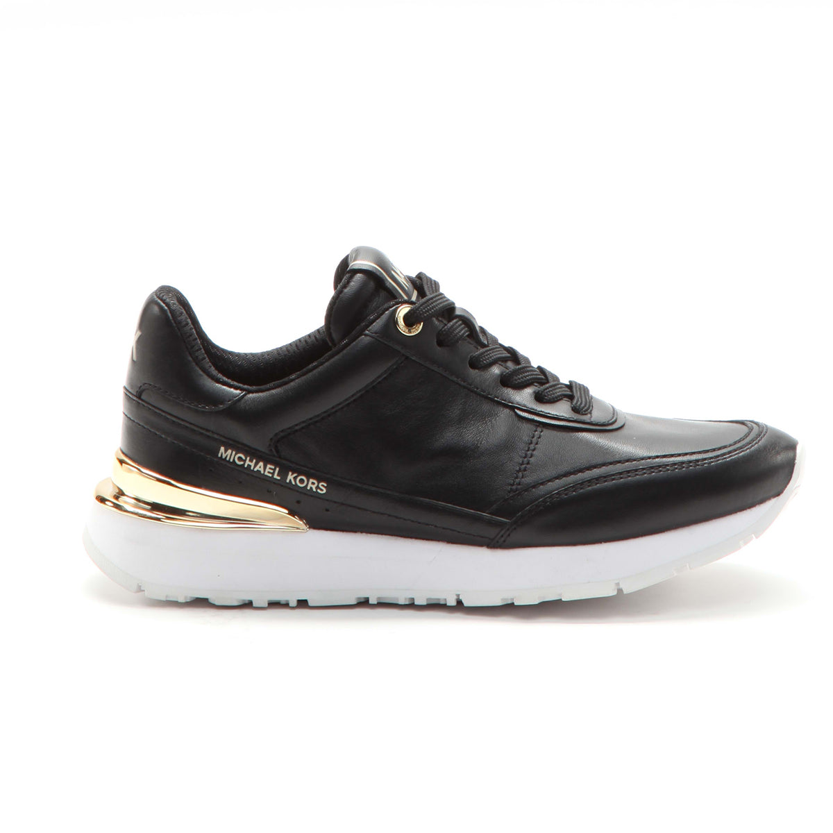 Michael Kors Nova Lace Trainer in Black with Gold Accents