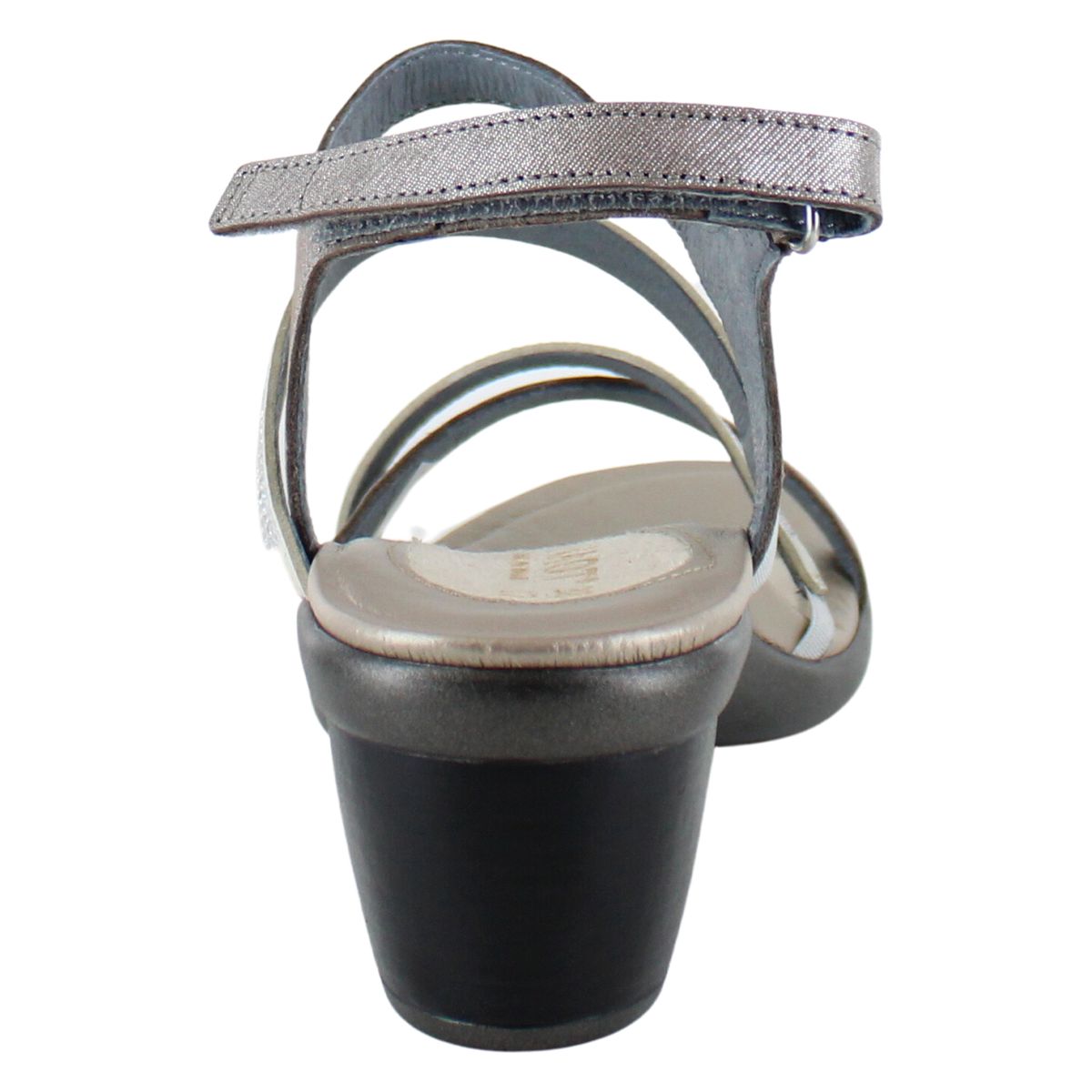 Naot Innovate Backstrap Heeled Sandal in Silver