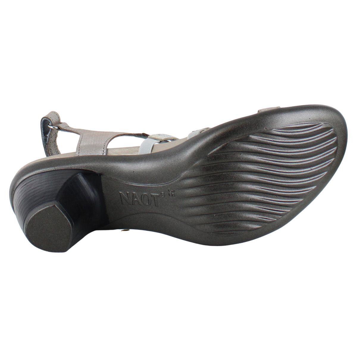 Naot Innovate Backstrap Heeled Sandal in Silver
