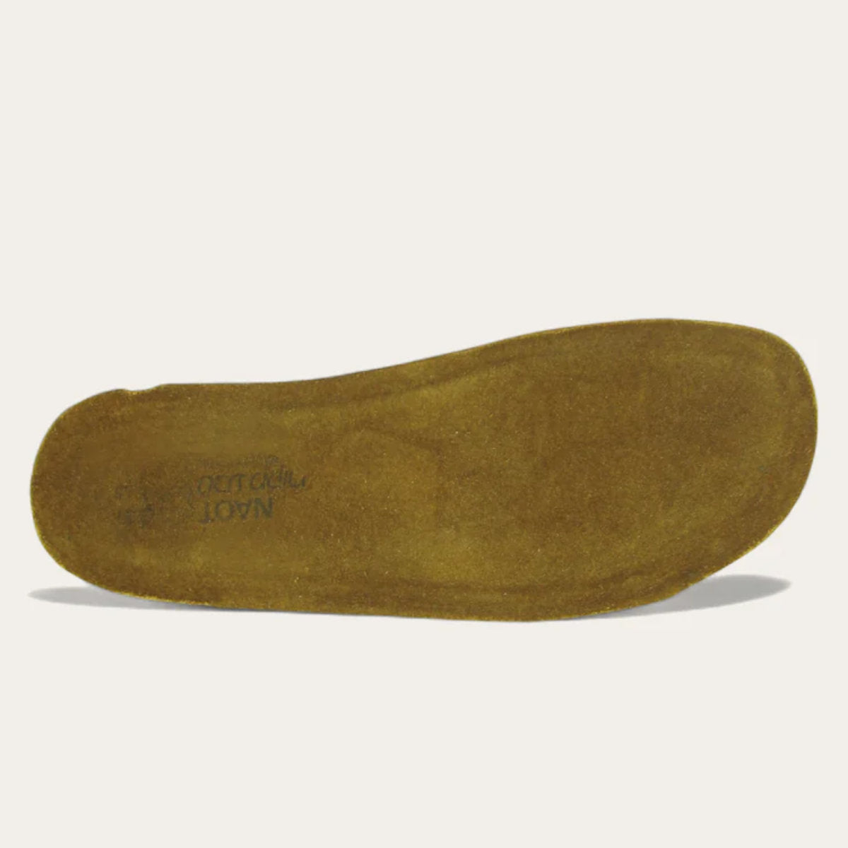 Naot Cork Replacement Insoles made from natural cork and latex blend, designed with a footprint-inspired shape for supportive, eco-friendly cushioning.