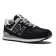 New Balance Men’s 574EVB casual sneaker in black suede and mesh, featuring ENCAP midsole cushioning and classic retro silhouette – available at Walking on a Cloud Canada. Style #ML574EVB