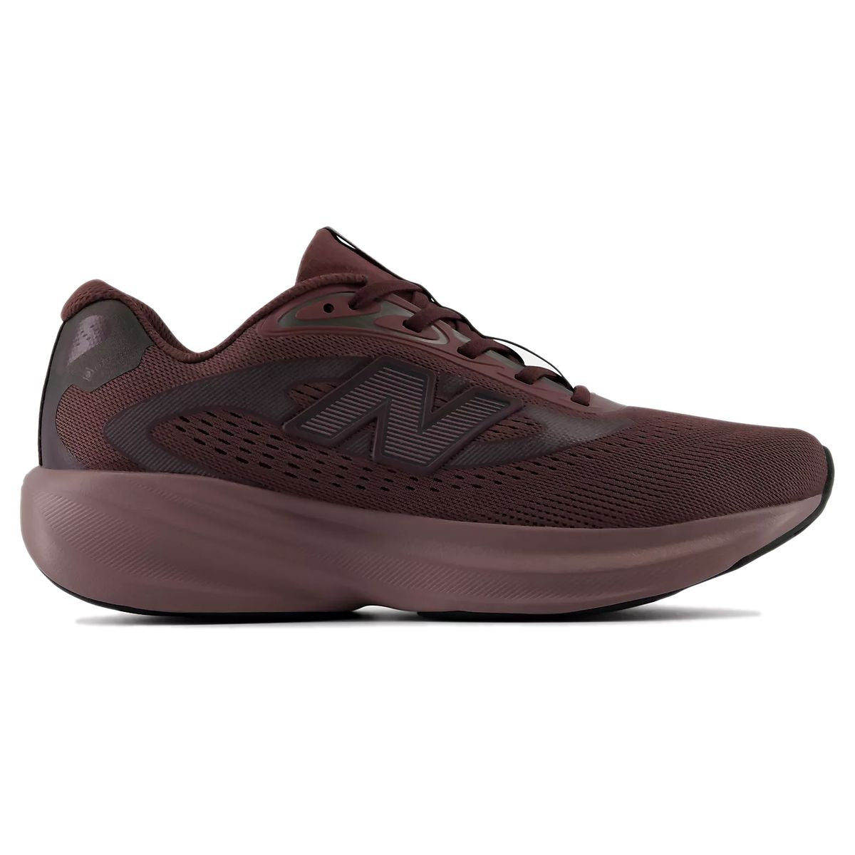 New Balance deep cherry red waterproof mesh running shoe with thick cushioned midsole and lace closure. Style #W680G8AC
