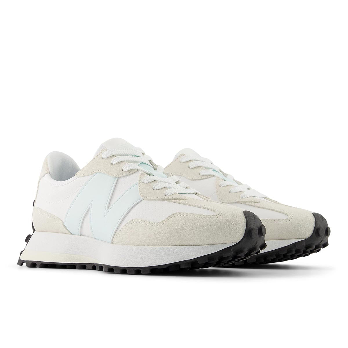 New Balance 327 Classic Retro Women's Runners in Off White with Blue