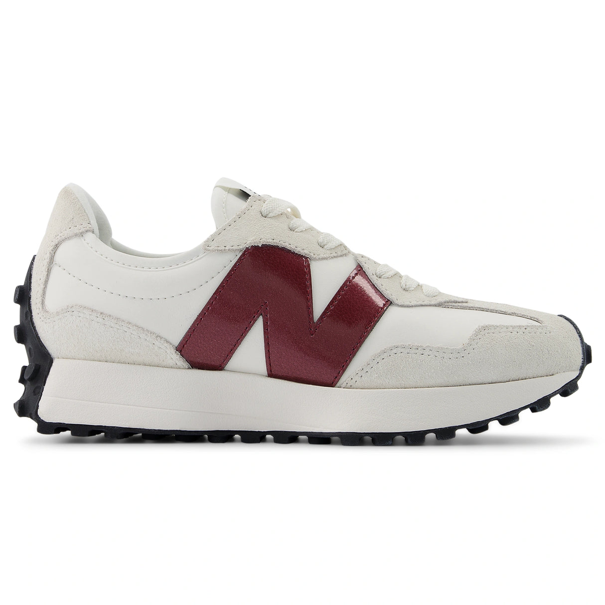 New Balance 327 Classic Retro Women's Runners in Sea Salt with Burgundy