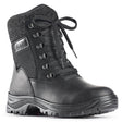 Black winter boot with leather and polyester upper, wool collar, and OC cleated sole—Olang Kursk OC Zip Black.