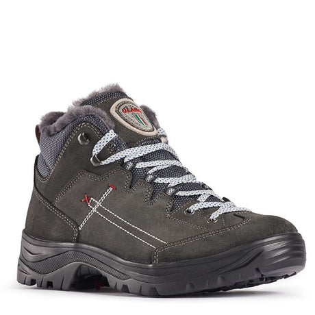 Olang Spell OC Zip L Black boots with vegan patent upper, lace and zip closure, wool lining, and ROCK outsole with OC System® ice cleats.