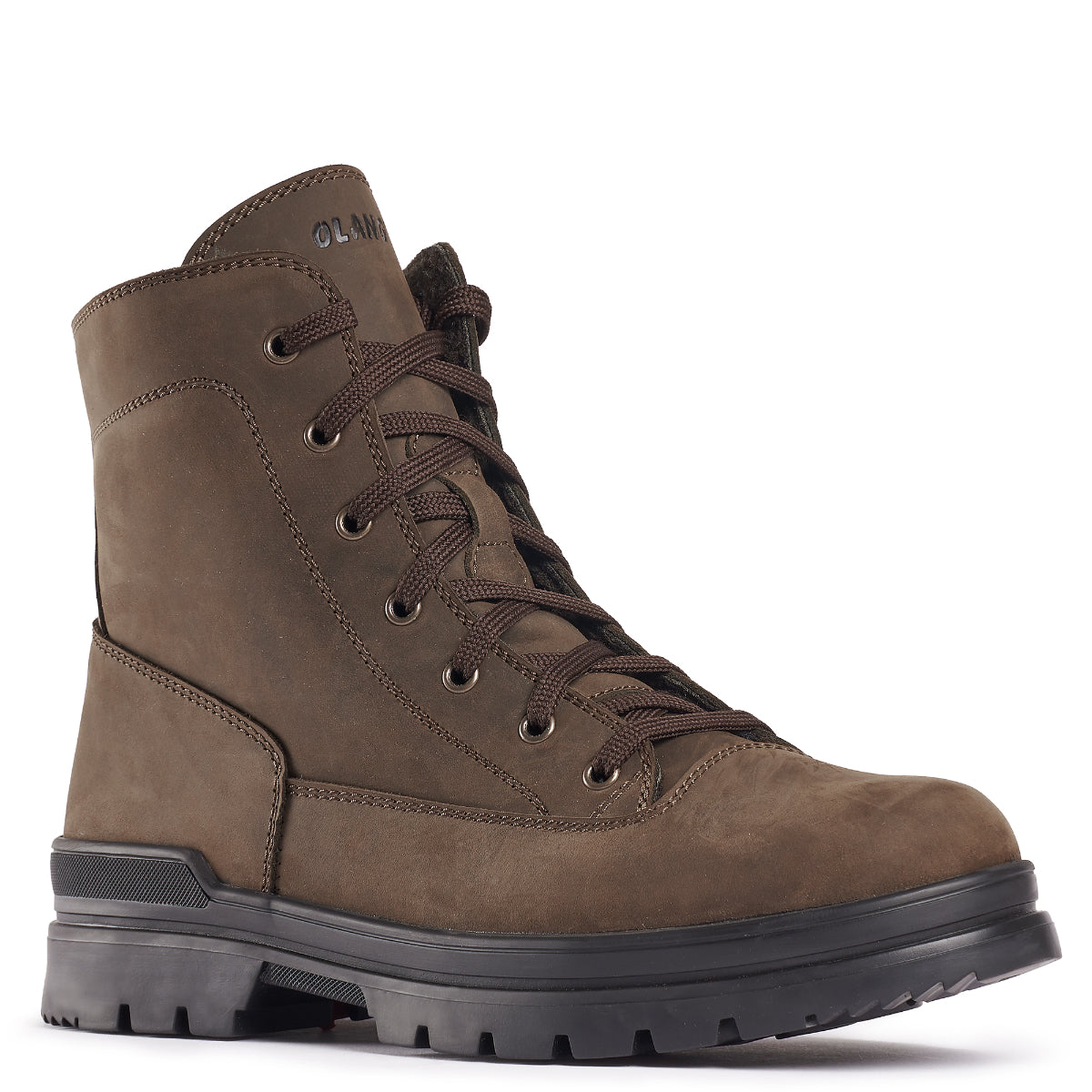 Olang Vick OC Zip L Brown men's winter boots with full-grain leather upper, wool lining, lace and zipper closure, and HOOK outsole with OC System® grips.