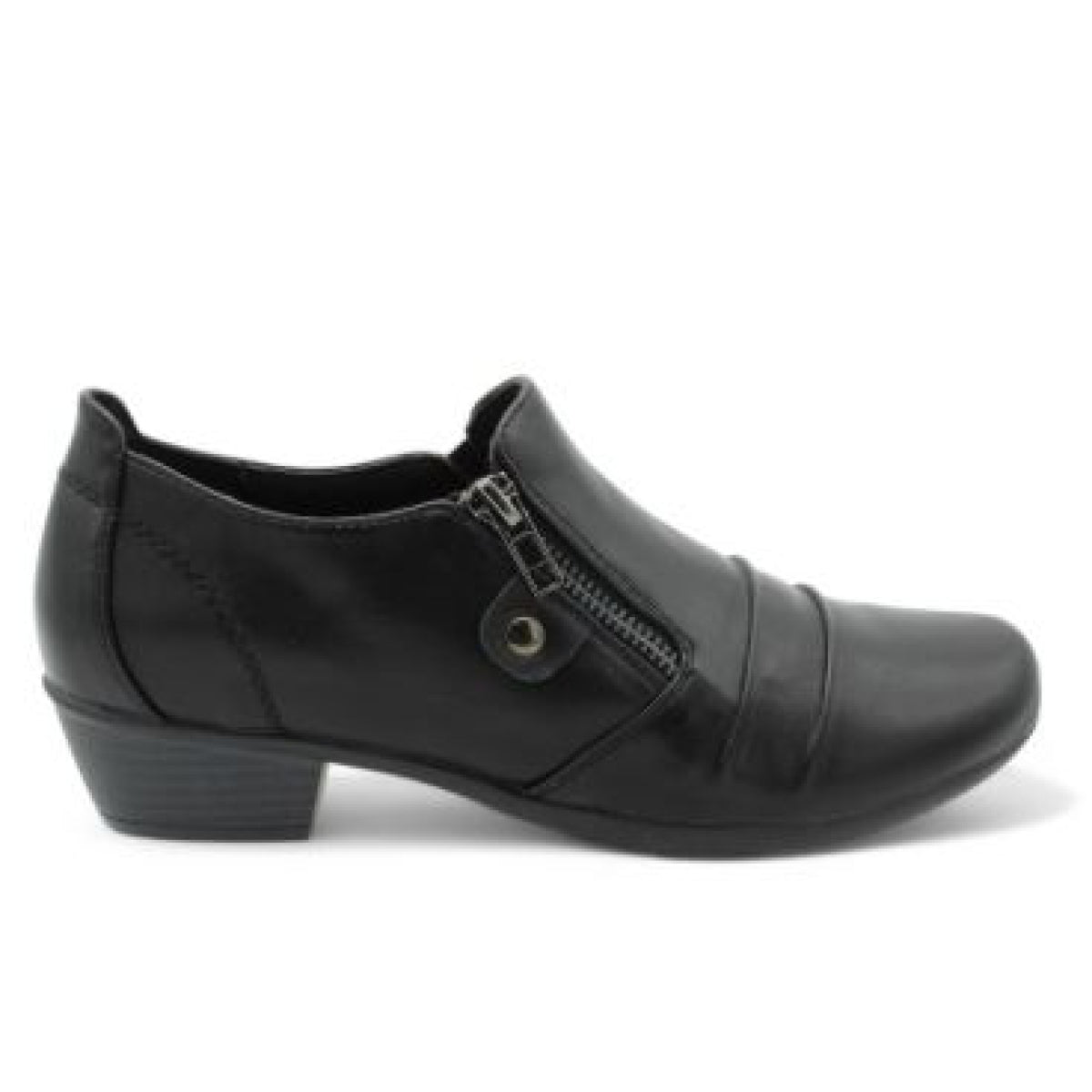 F3222 Low Block Heel Zip Boot