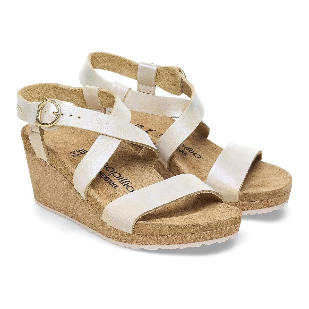 Sibyl Wedge Metallic Sandals in Silver