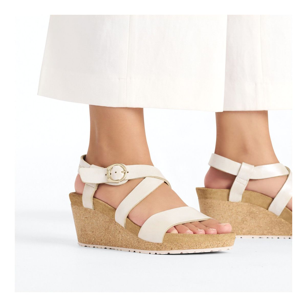 Sibyl Wedge Metallic Sandals in Silver