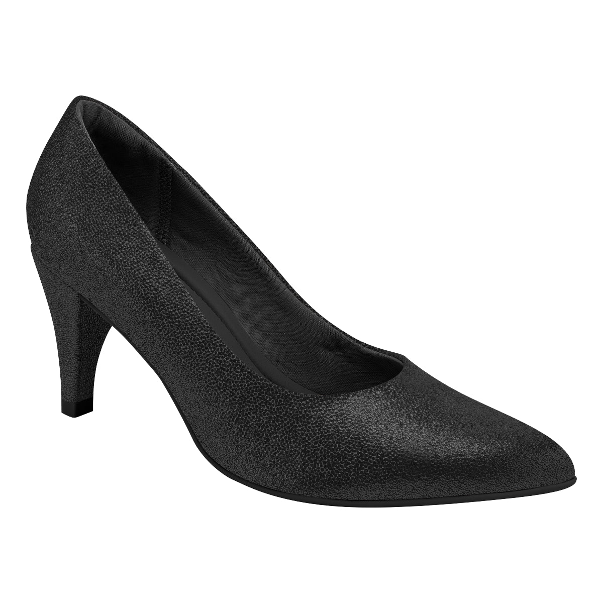 745035 Dress Scarpine Heel in Black Micro