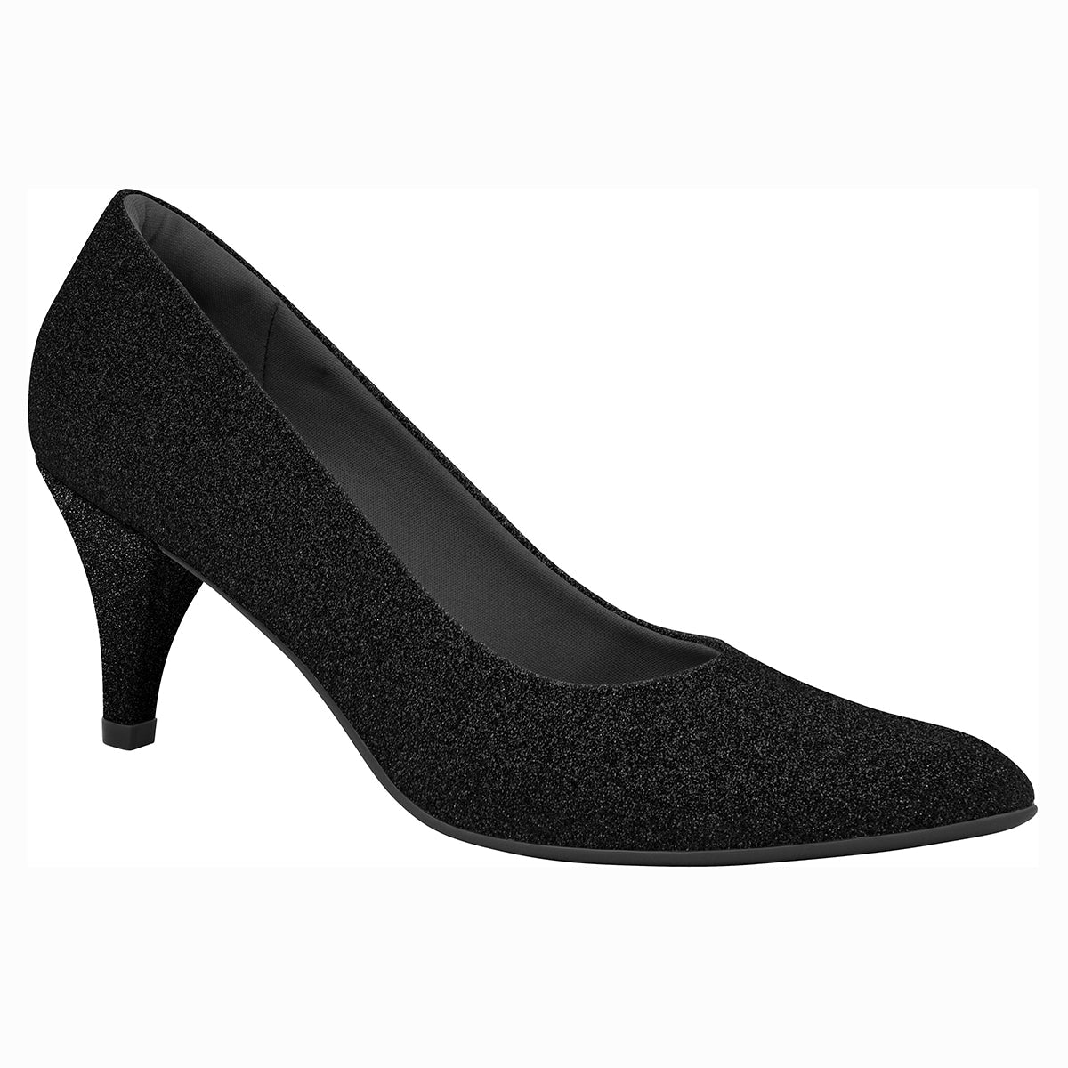 745035 Dress Scarpine Heel in Black Glitter