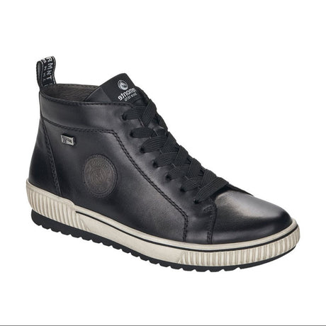 Remonte Odeon D0771 Women's Lace Up Sneaker Boot, water-resistant leather and synthetic upper. Style #D0771-01