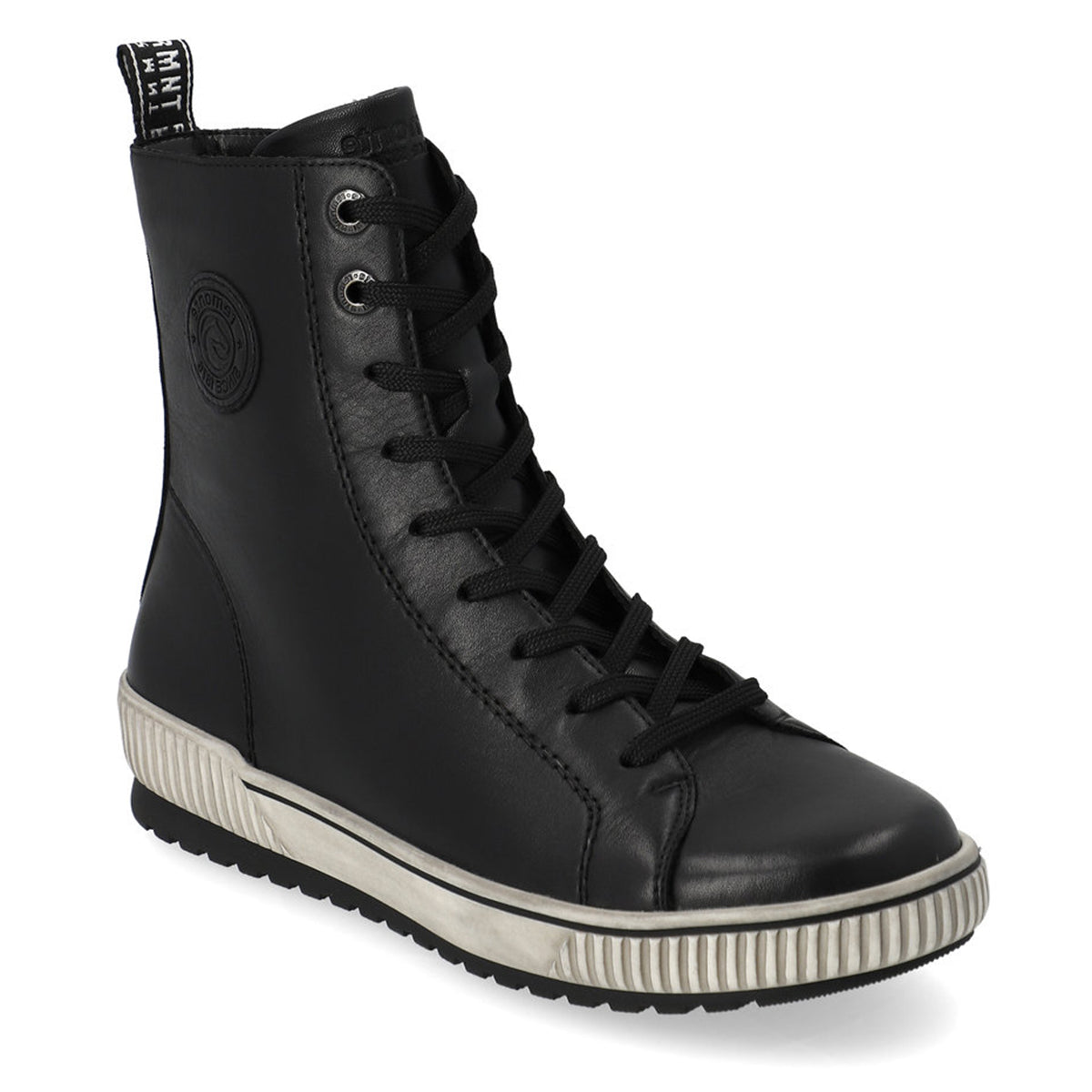 Remonte Odeon D0774 Women's Lace Up Boots, mid-cut sneaker boot is lined with plush fleece. Side Zipper with lace up front,insole cushions with lightweight support. Style #D0774-01