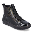 Remonte Crash D0775 Women's Lace Up Boots,  smooth black leather and synthetic upper water, waterproof breathable insulation against the cold. Style #D0775-01