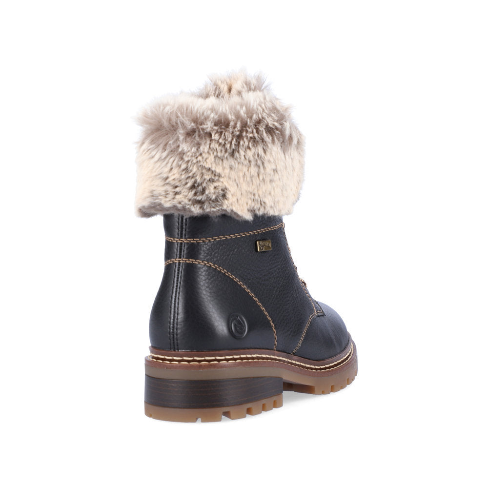 Remonte D0B74 Women's Lace/Zip Winter Boots in Black