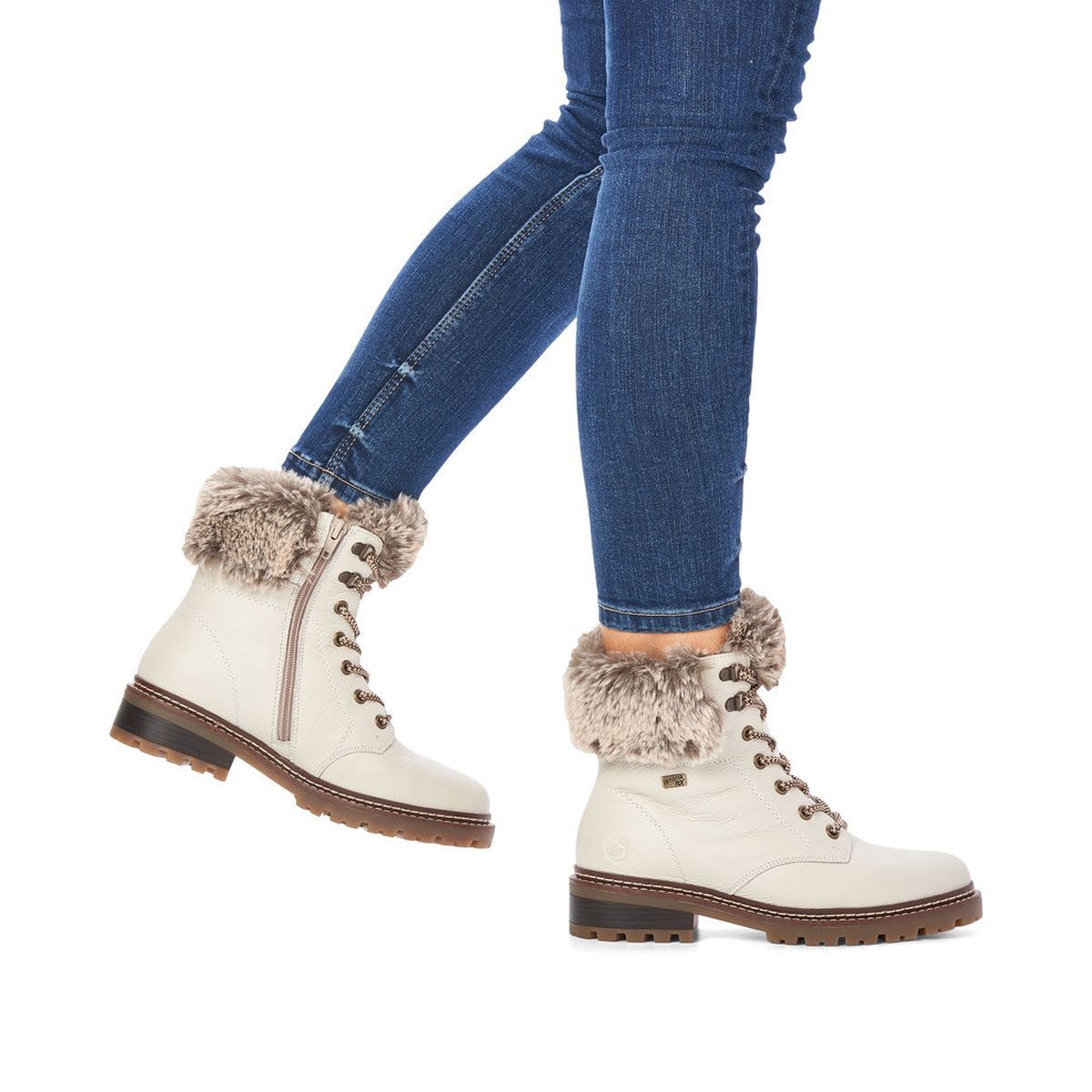 Remonte D0B74 Women's Lace Up Winter Boots in White