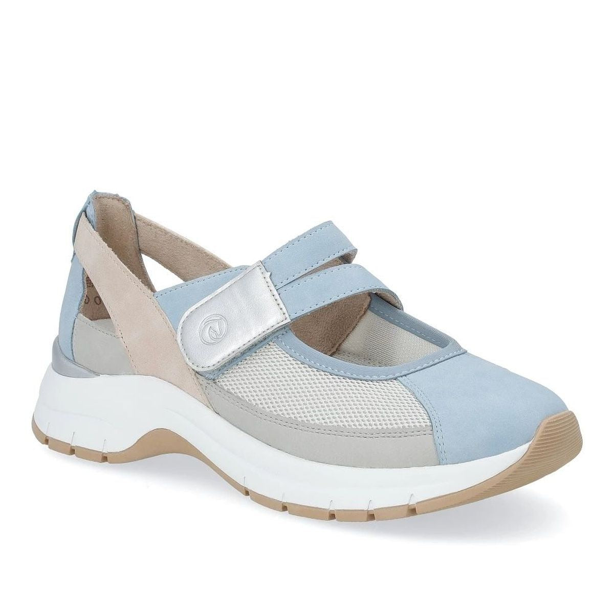 Remonte D0G08 Women's Casual Slipon in Aqua, cushioned, removable insole for superior walking comfort. Style #D0G08-10