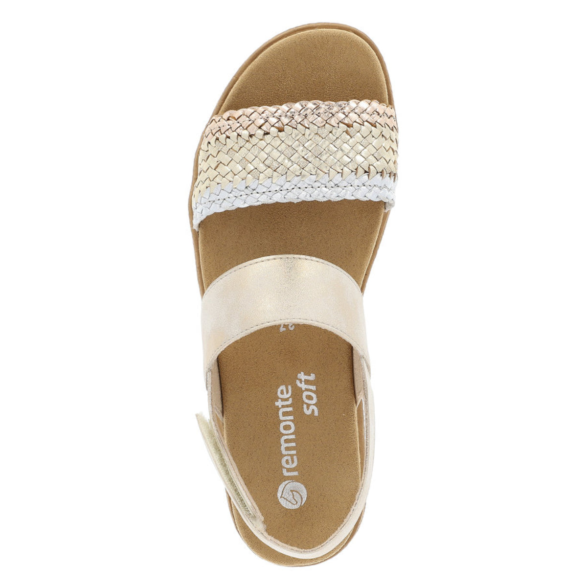 Remonte D0Q56 Beige Women's Strap Sandals in Gold