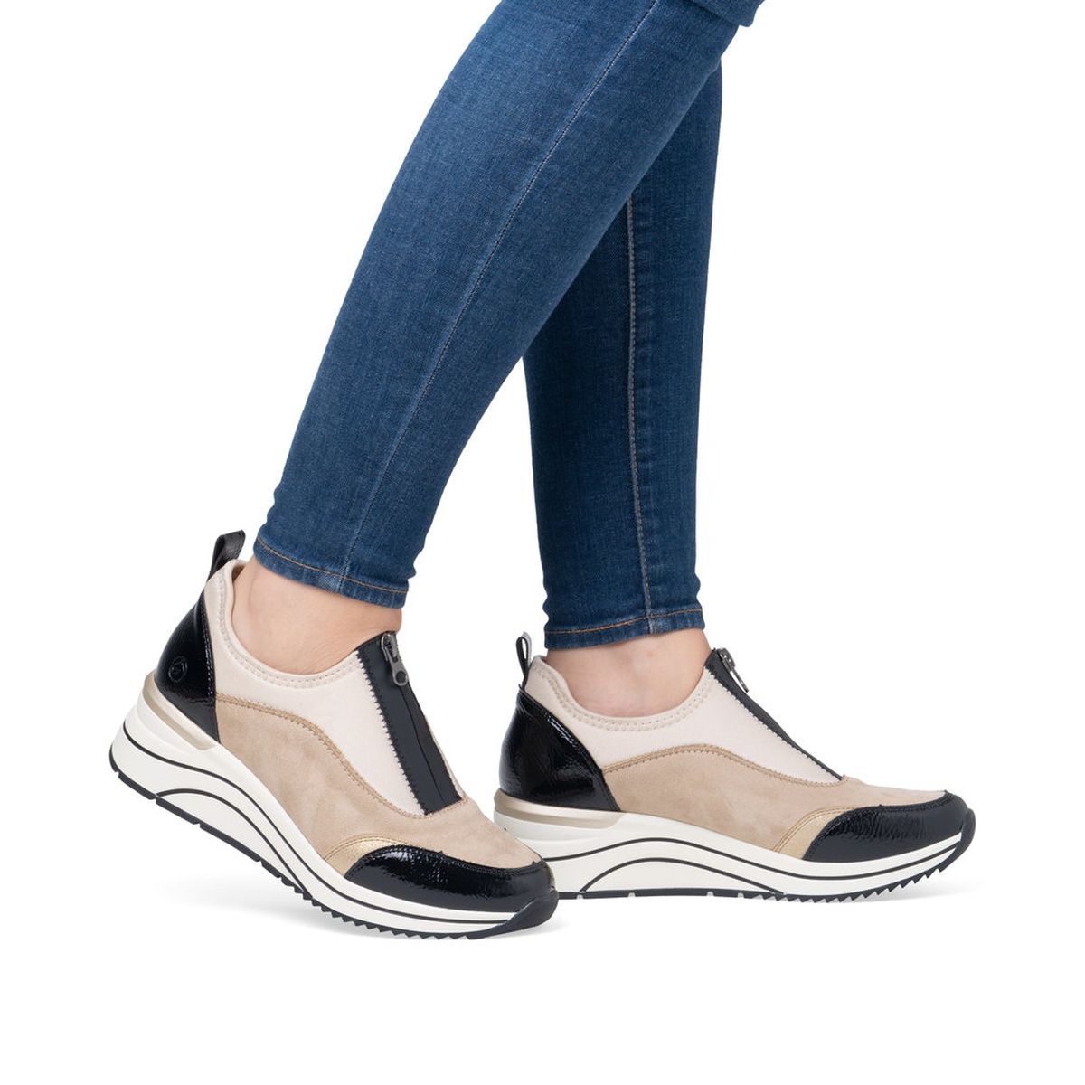 Remonte D0T08 Women's Wedge Sneaker in Jute