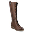 Remonte D1A74 Women's High Boots. Easy on and off side zipper, front lace up and decorative buckle, low wide heel. Style #D1A74-22